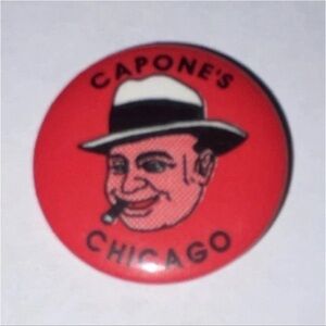 Capone's Chicago Red Pinback Button Collectible